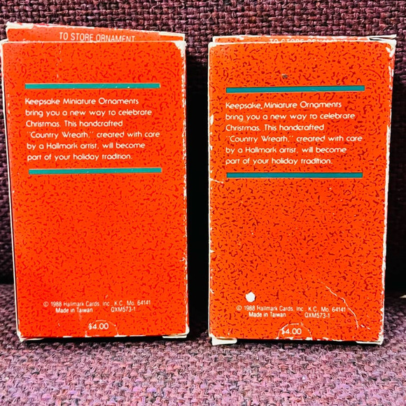 Vintage Hallmark Christmas Miniature Country Wreath 1988 - Picture 3 of 4
